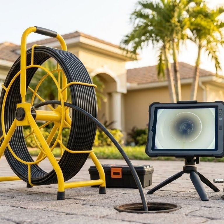 Sewer inspection camera setup