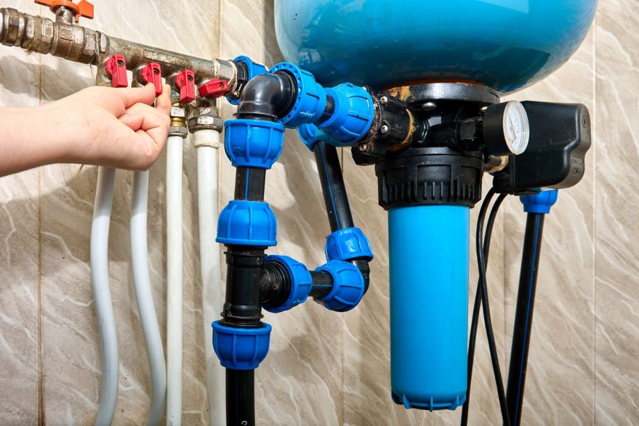 Water Pump System With Plumbing Fittings And Valves