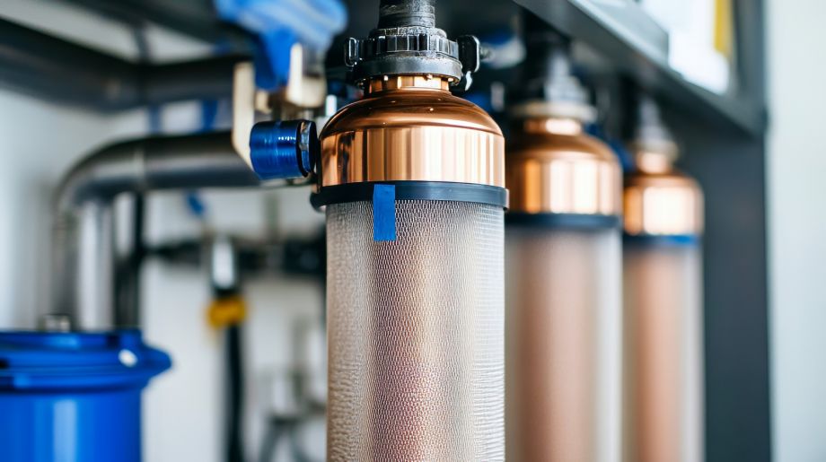 Water Filtration System With Copper Filters And Pipes