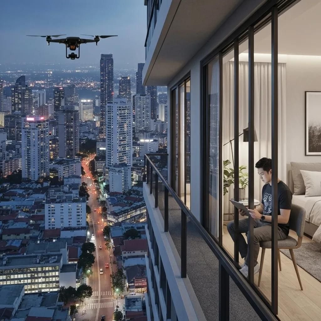 Modern HVAC system and plumbing setup with technicians at work in a residential environment