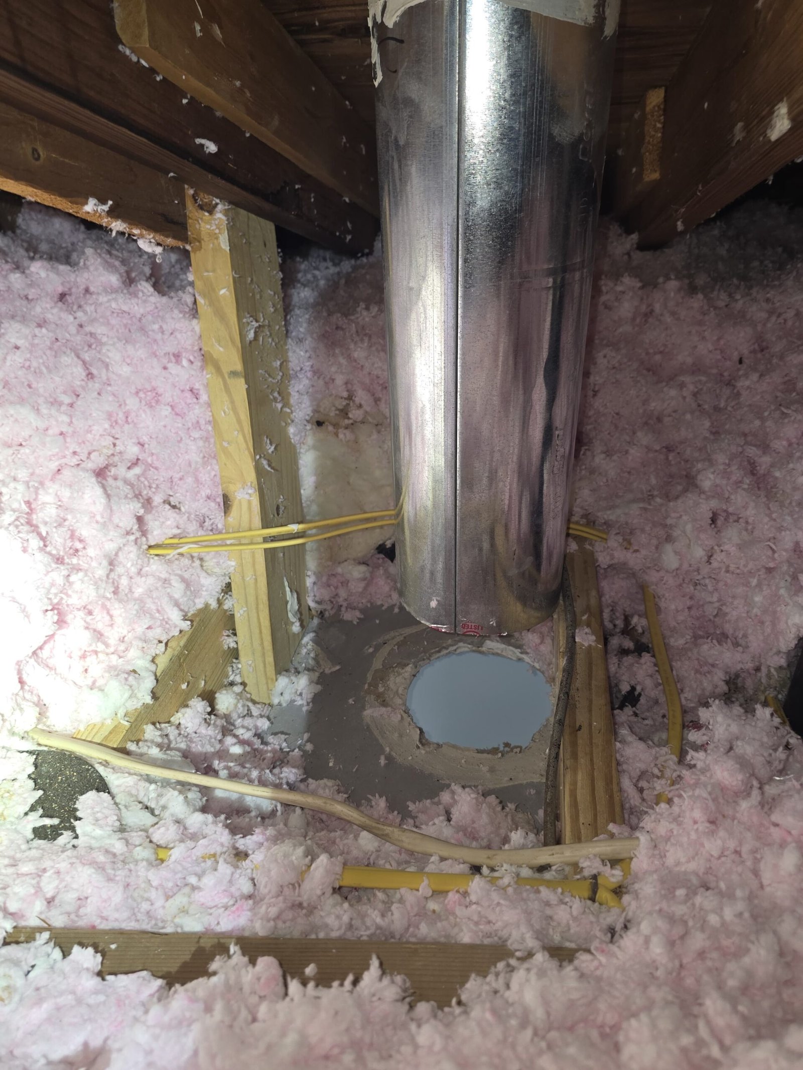 Interior view of kitchen exhaust duct routing in Tampa, FL 33611