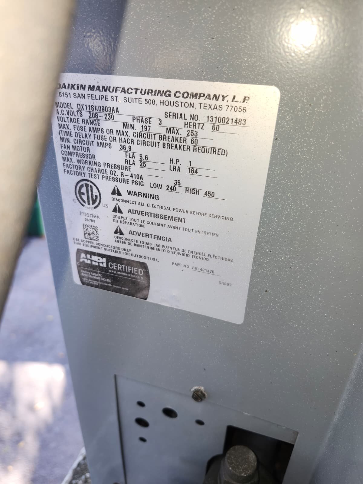 Closeup of worn blower belt needing replacement Palm Harbor, FL 34684