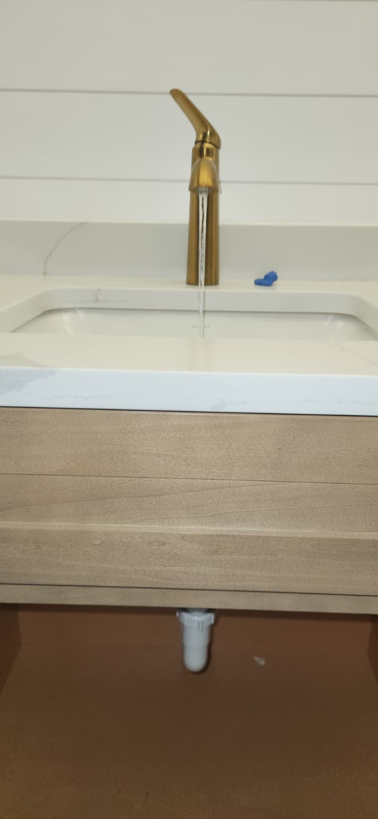 New sink p-trap installation under bathroom vanity in Lutz, FL 33559