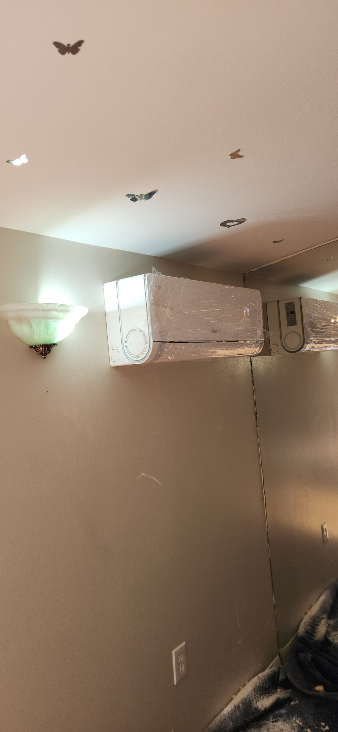 Mini-split system installation in St. Petersburg, FL 33710 exterior wall view