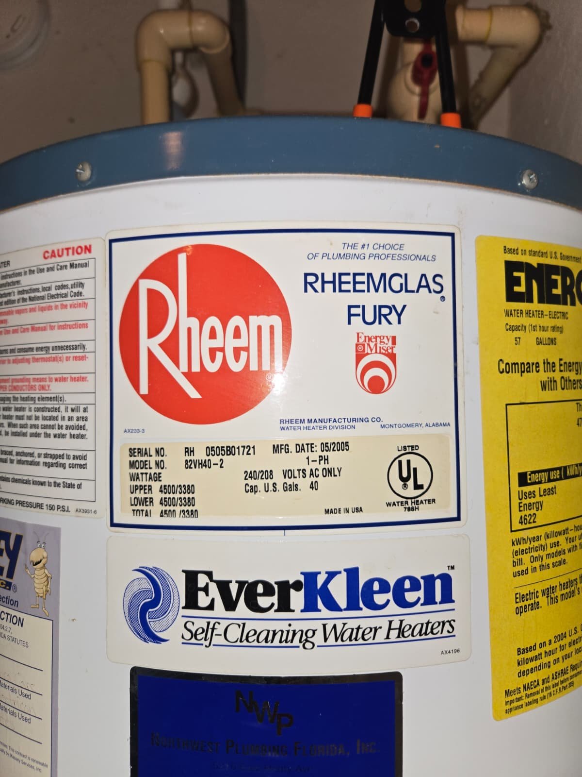 Water heater near end of service life before replacement in Riverview, FL 33578