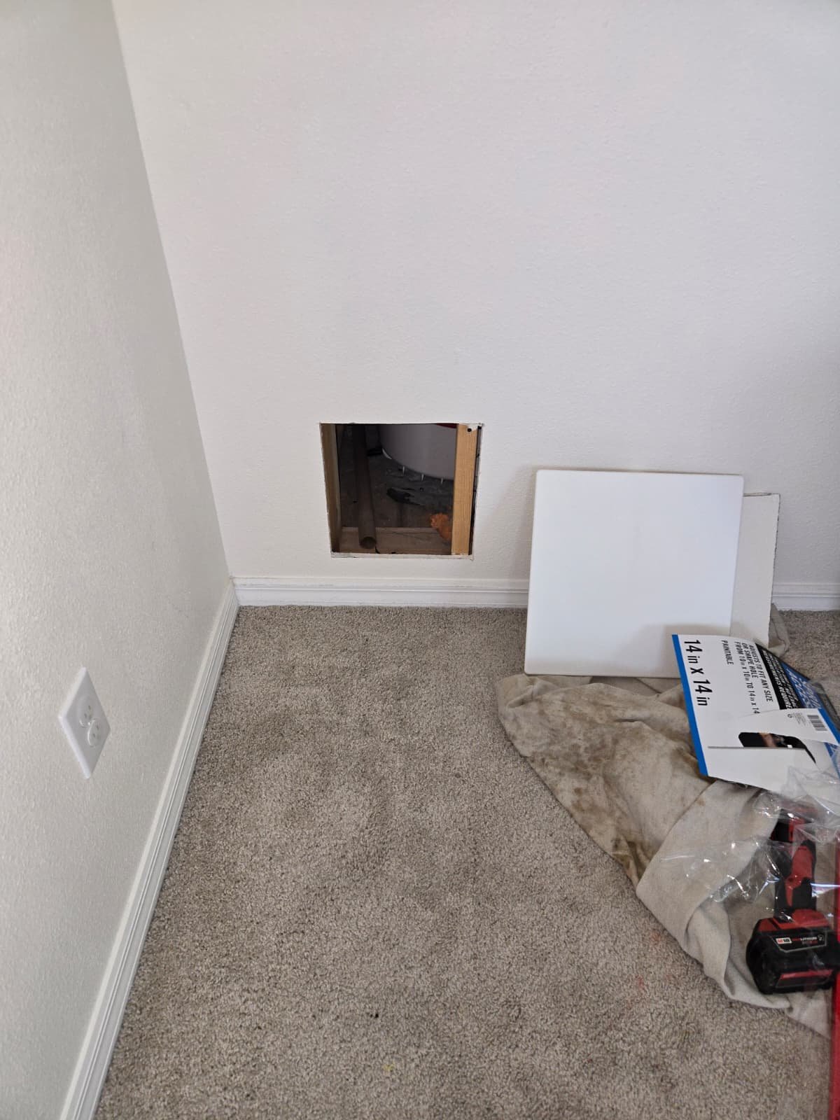 Drywall access opening made to inspect hidden issue in Wesley Chapel, FL 33545