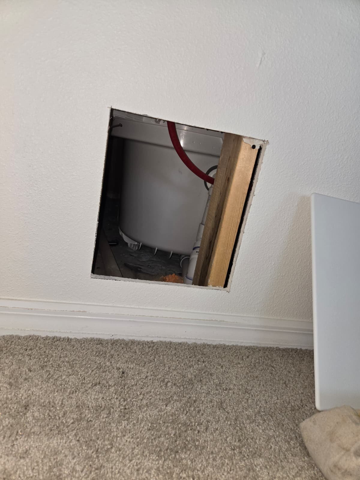 Sheetrock cutout for drywall inspection in Wesley Chapel, FL 33545