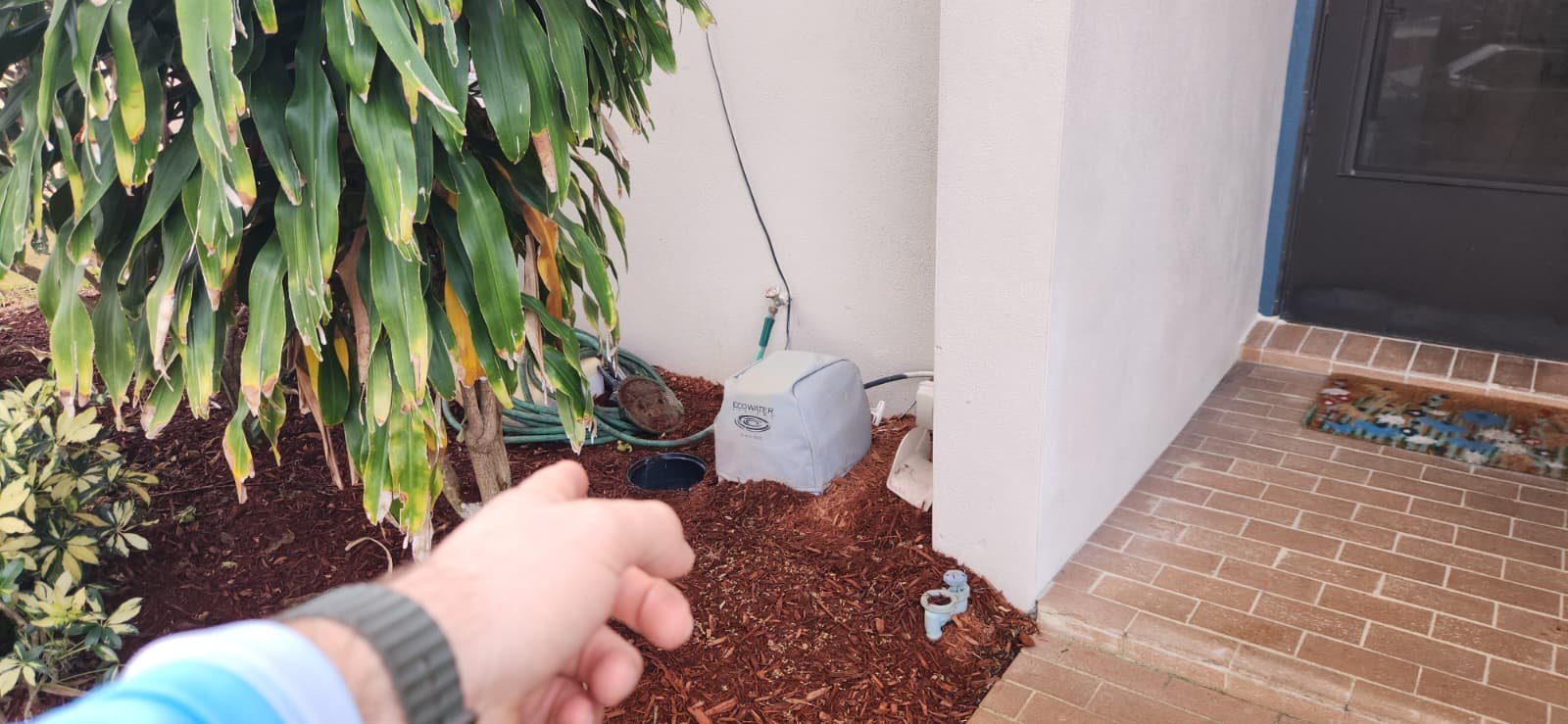 Wall access opened for hose bib replacement in Tampa, FL 33618