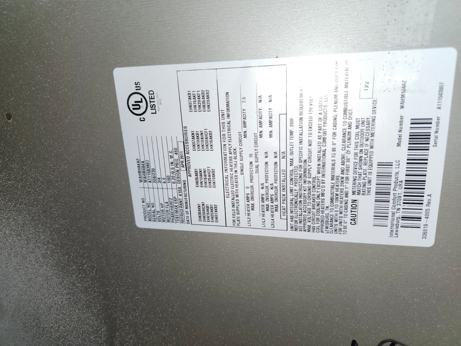 AC fan motor and compressor amp draw tested in Tampa, FL 33634