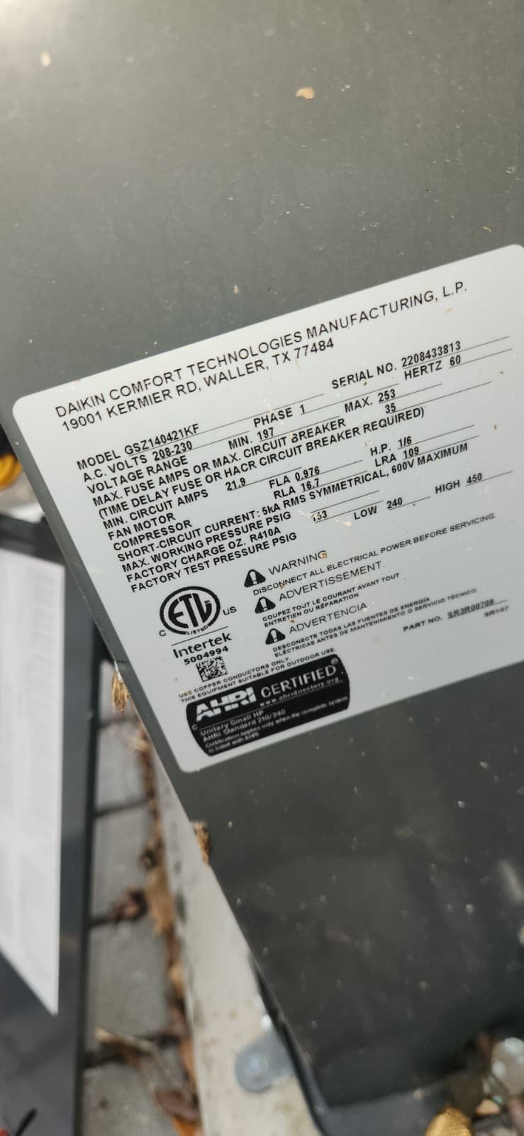 Detail of HVAC solenoid wiring at reversing valve repair in Tampa FL 33612