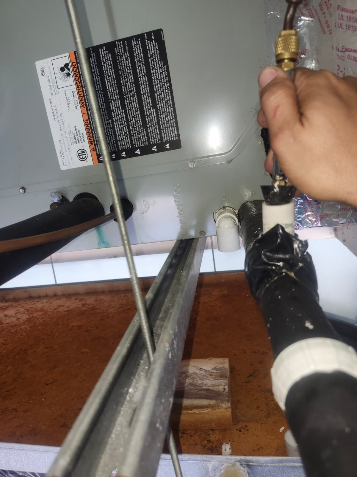 Checking condenser fan motor amperage on AC system in Odessa, FL 33556