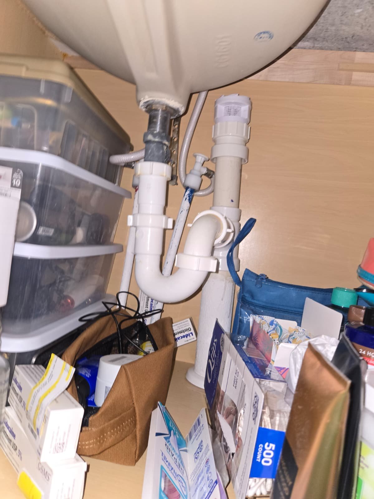 Plumbing inspection under sink in Tampa, FL 33613 checking angle valves