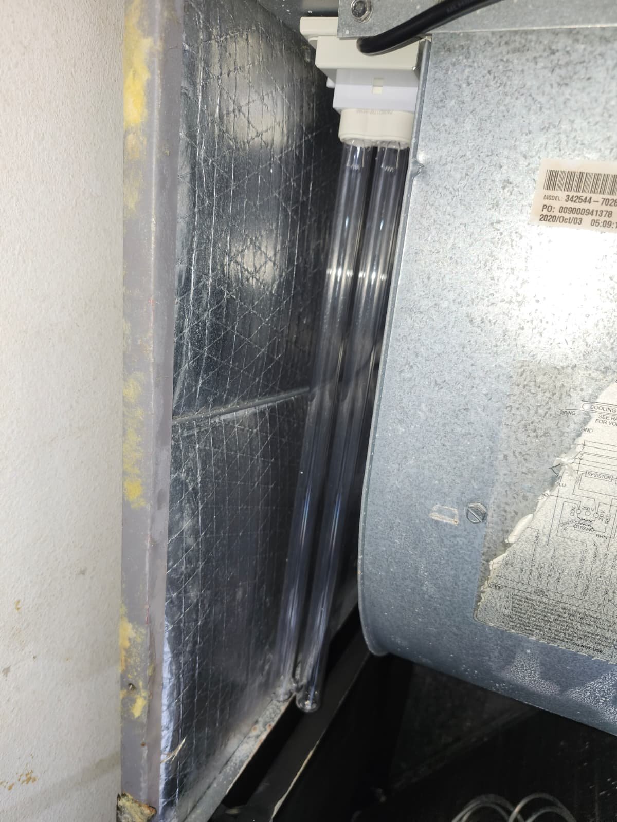 Detail of UV light placement for air treatment in New Port Richey, FL 34654