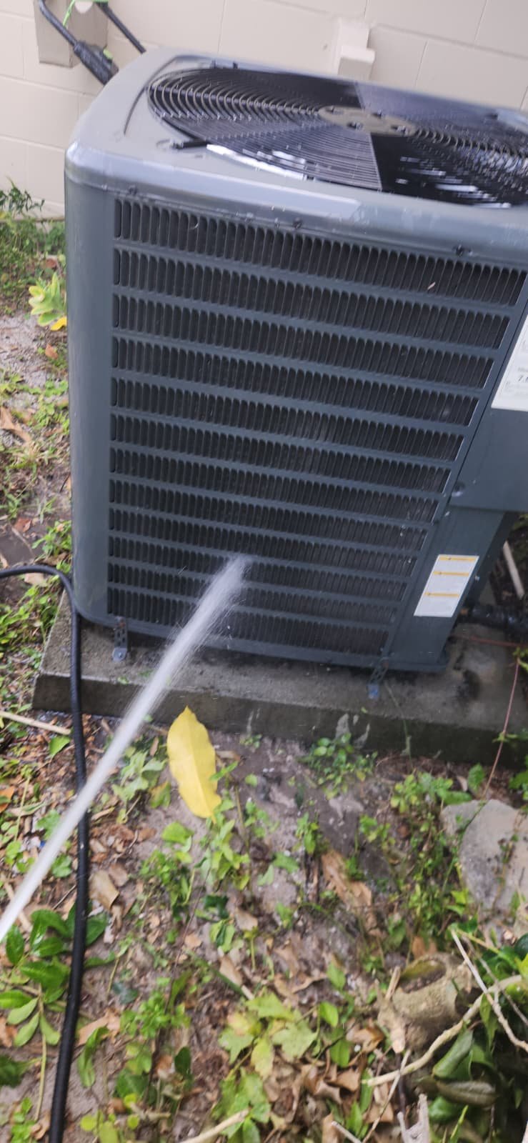 Air handler service access limitation noted during Tampa, FL 33615 maintenance