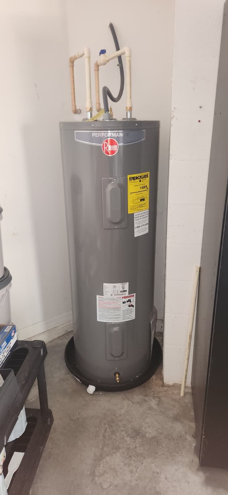 Electric water heater replacement with insulated hot water lines in Riverview, FL 33579