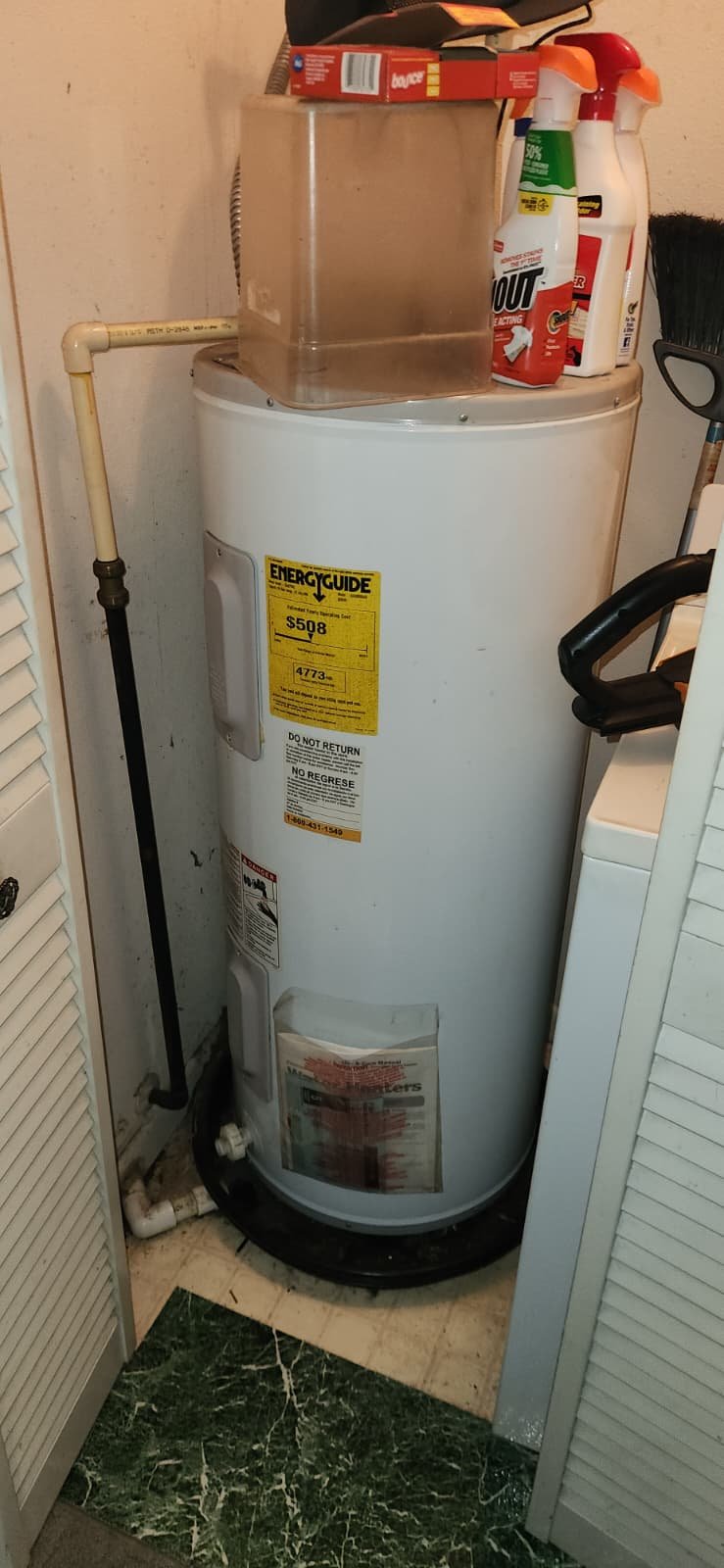 Tampa, FL 33604 water heater shut-off valve showing wear before replacement