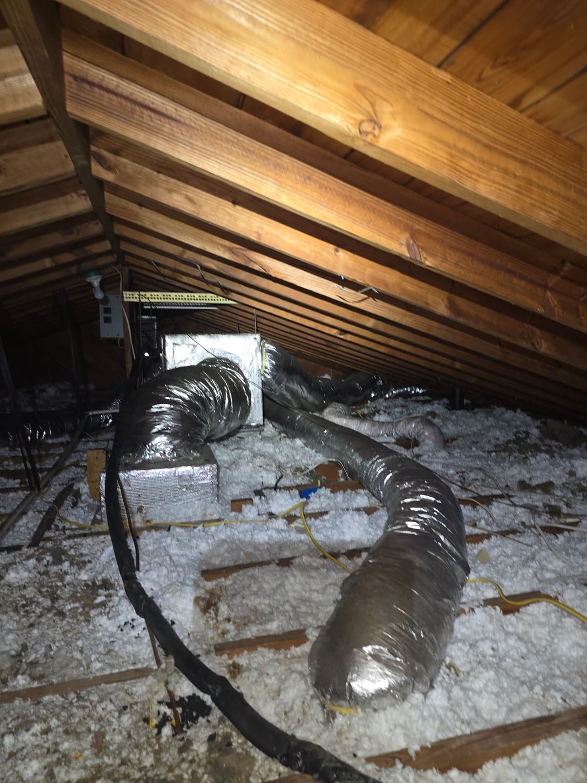 Horizontal AC installation and duct routing in attic in St. Petersburg, FL 33712