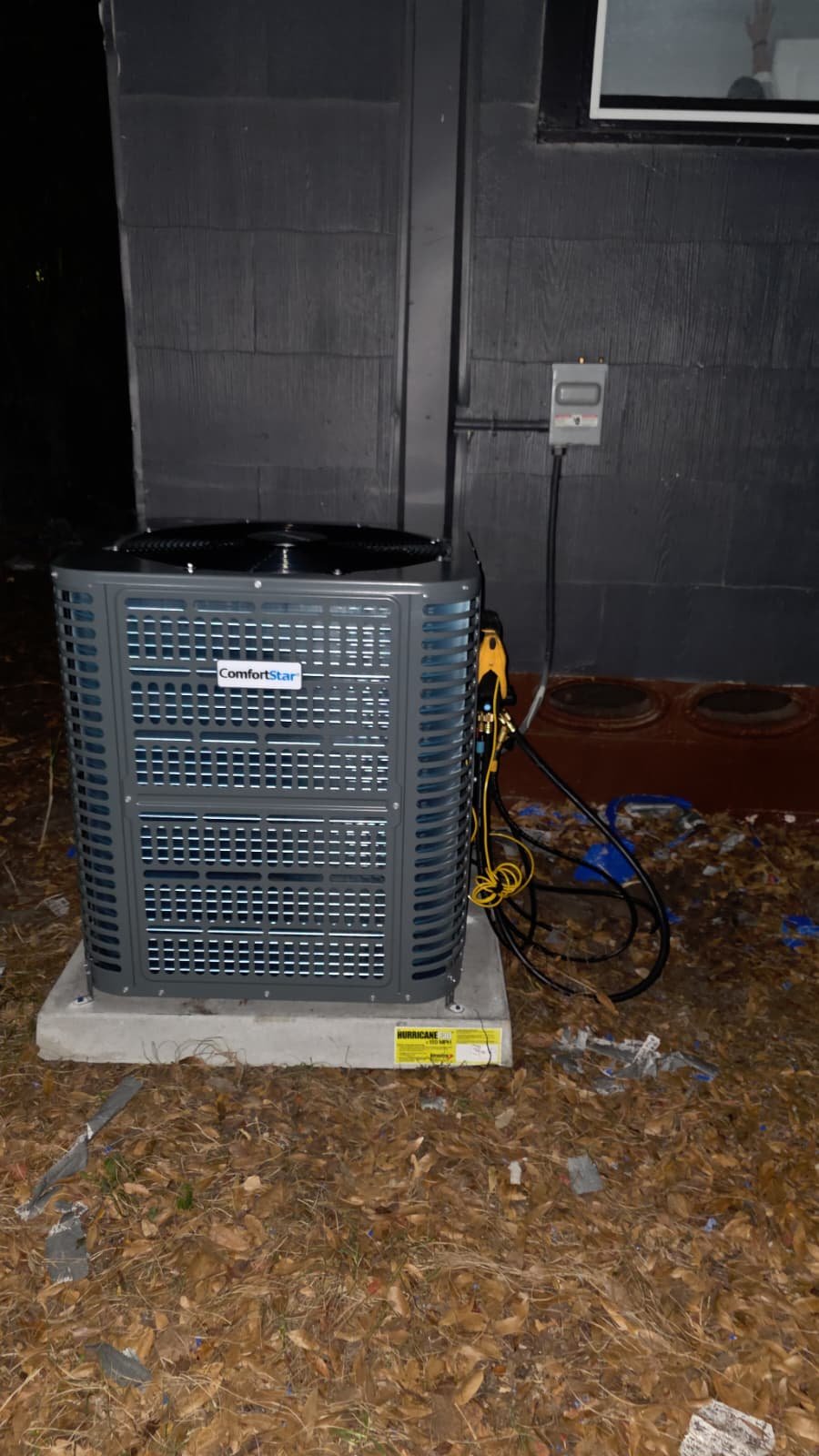 Concrete pad poured for new condenser unit in St. Petersburg, FL 33712