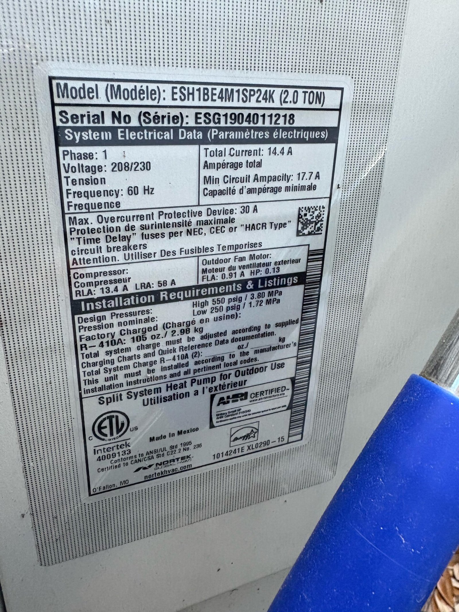 Tampa FL 33616 AC maintenance checking capacitor and amp draws