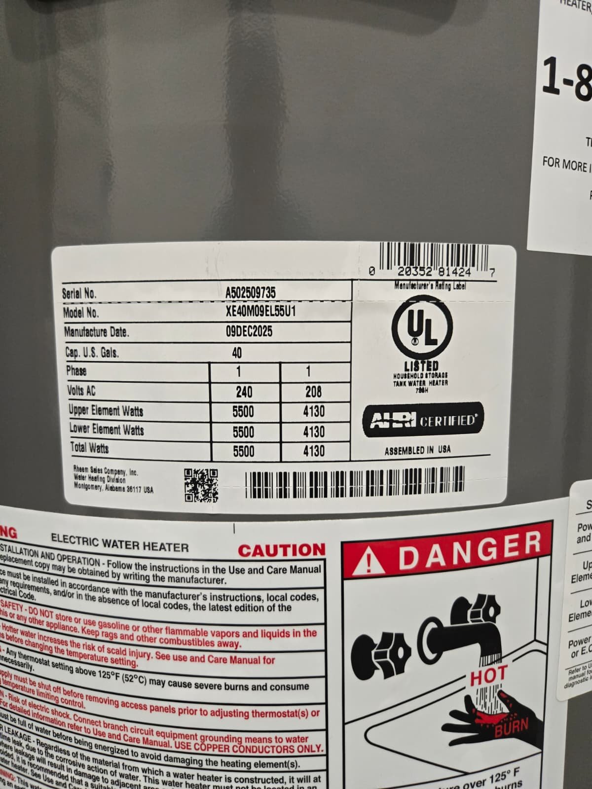 Electric water heater install with drain pan and discharge line in Indian Shores, FL 33785