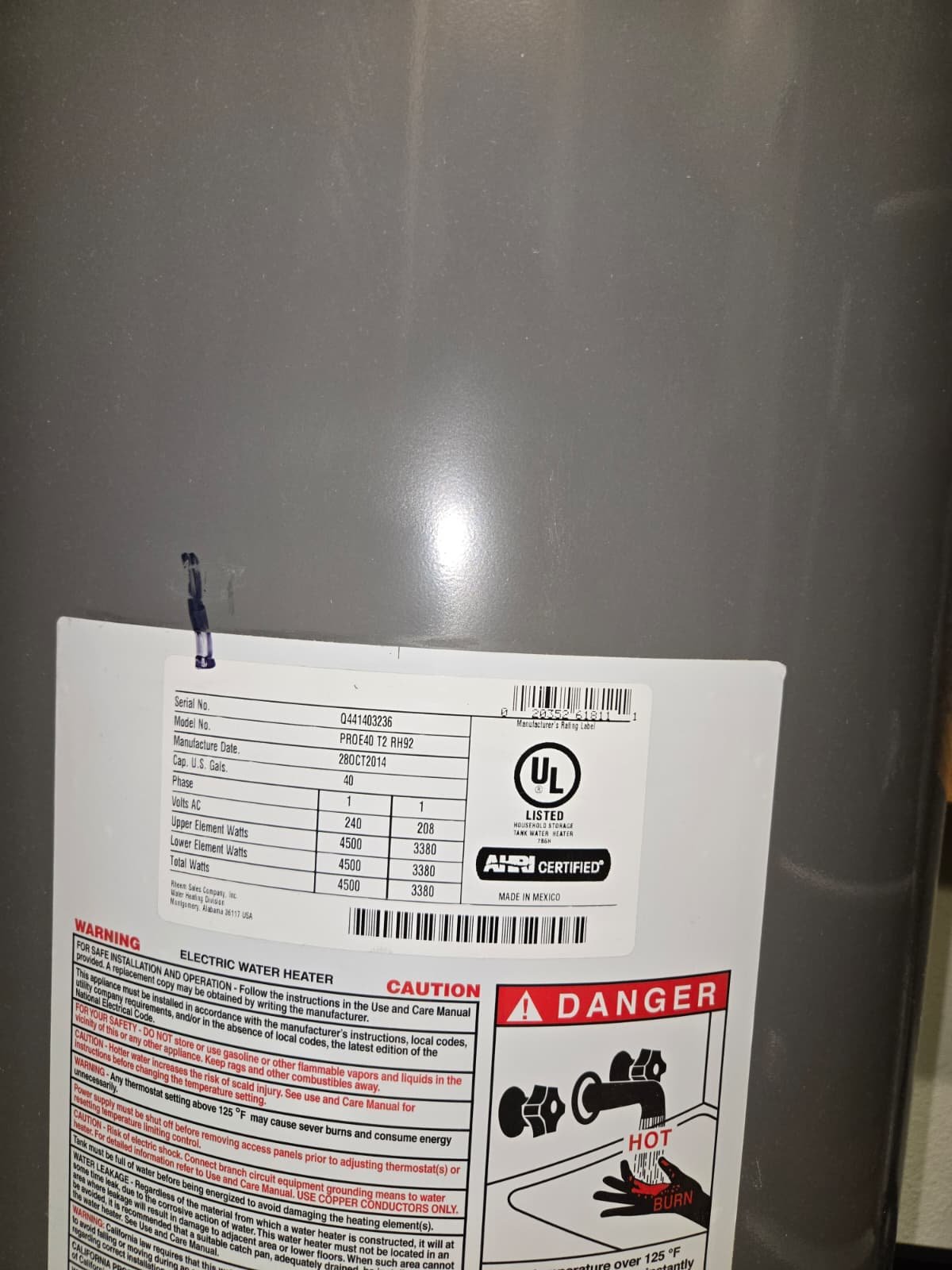 Failed water heater flush due to internal wear in Dunedin, FL 34698