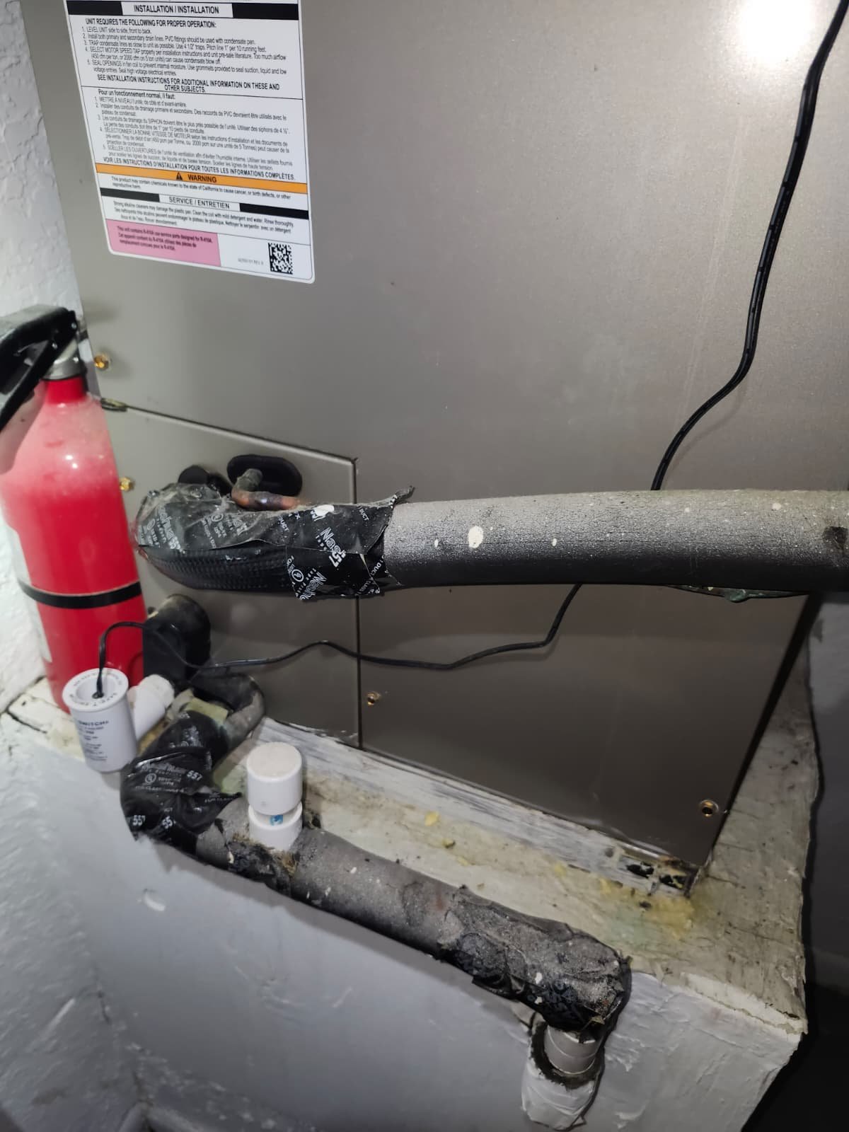 Close-up of replaced air handler relay connections in Clearwater, FL 33755 home