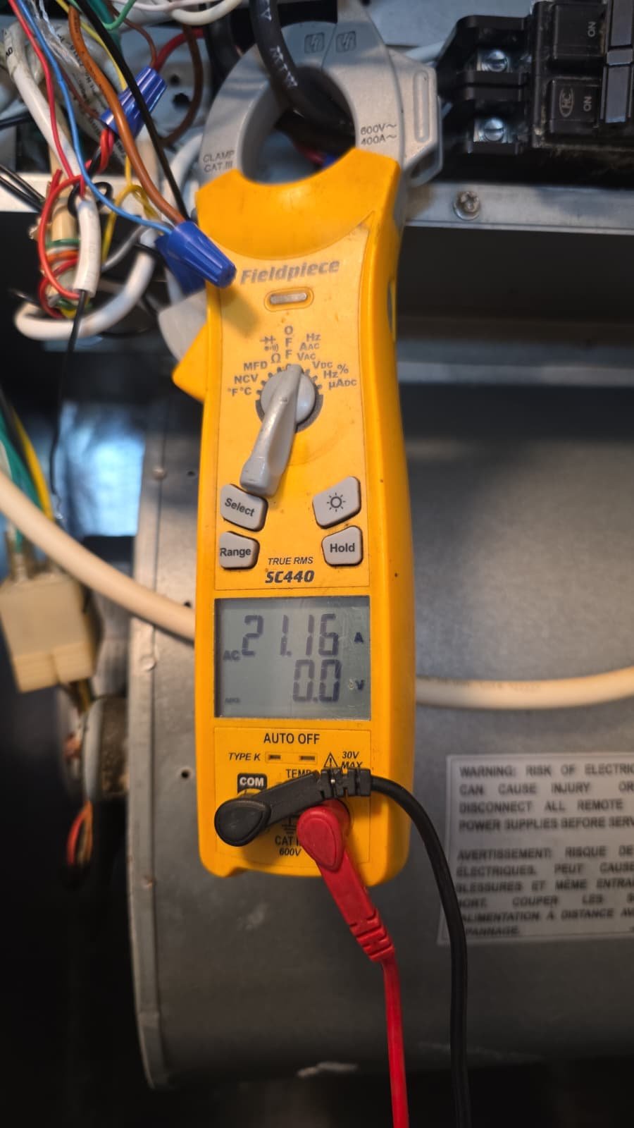 Closeup of HVAC air handler relay repair in Tampa, FL 33615 house