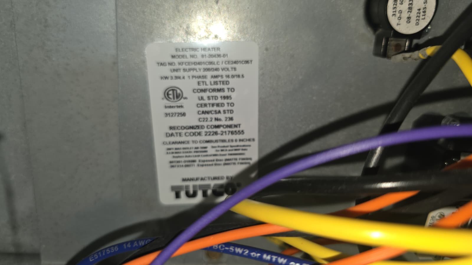 Heating system relay inspection during repair in Zephyrhills, FL 33540