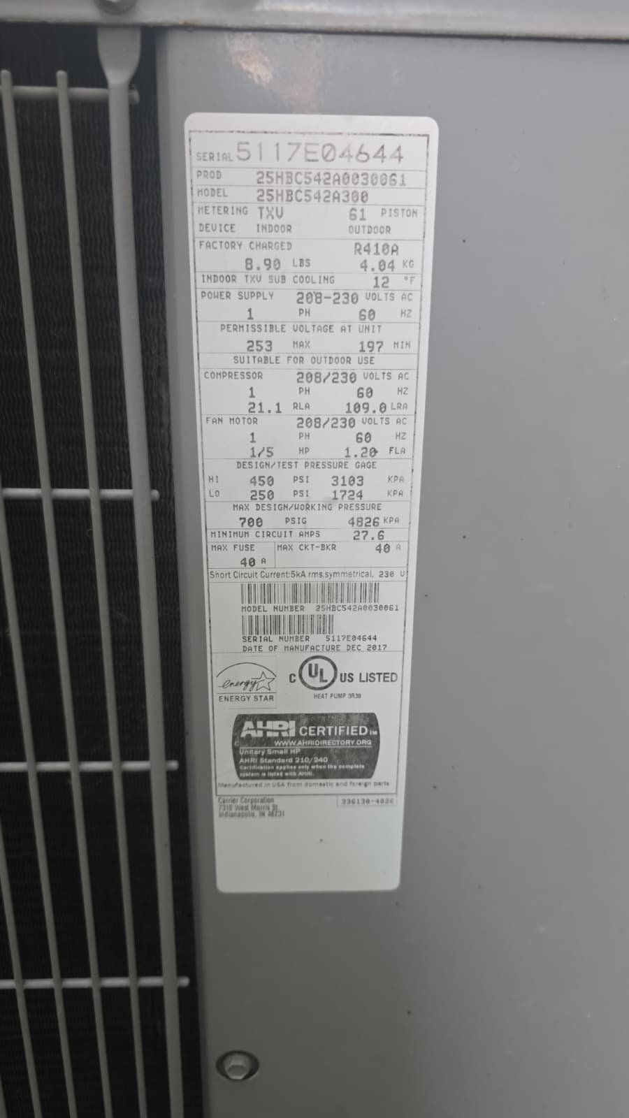 Outdoor condenser relocation showing copper line adjustments in Tampa, FL 33606