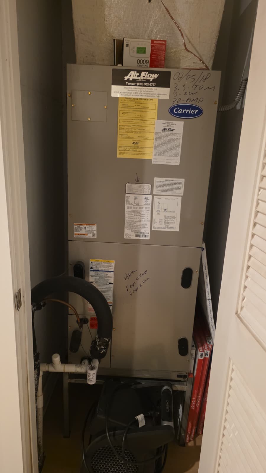 HVAC blower assembly before cleaning in Tampa, FL 33606 home