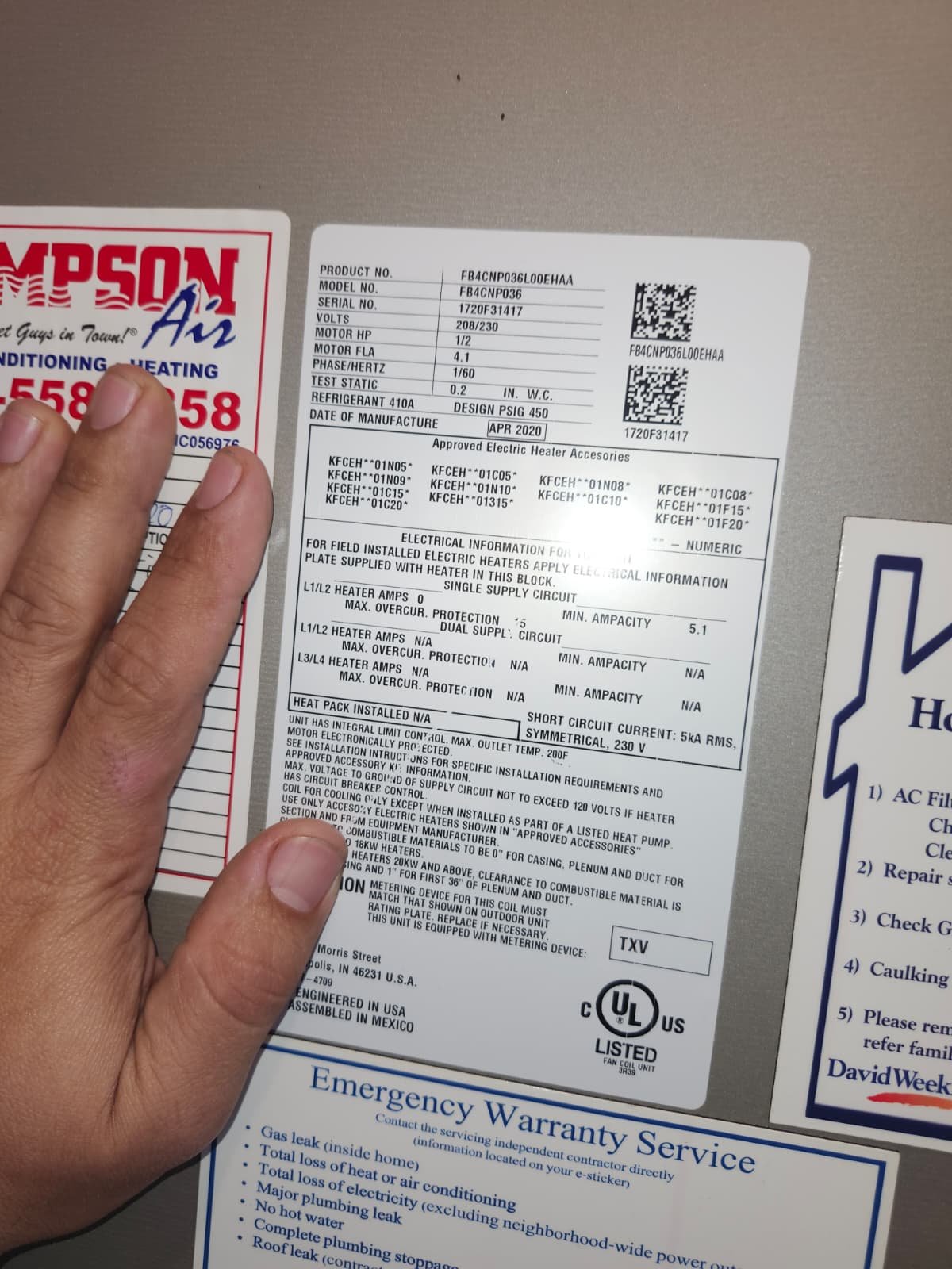 Professional HVAC leak check on air handler coil in Land O' Lakes, FL 34638