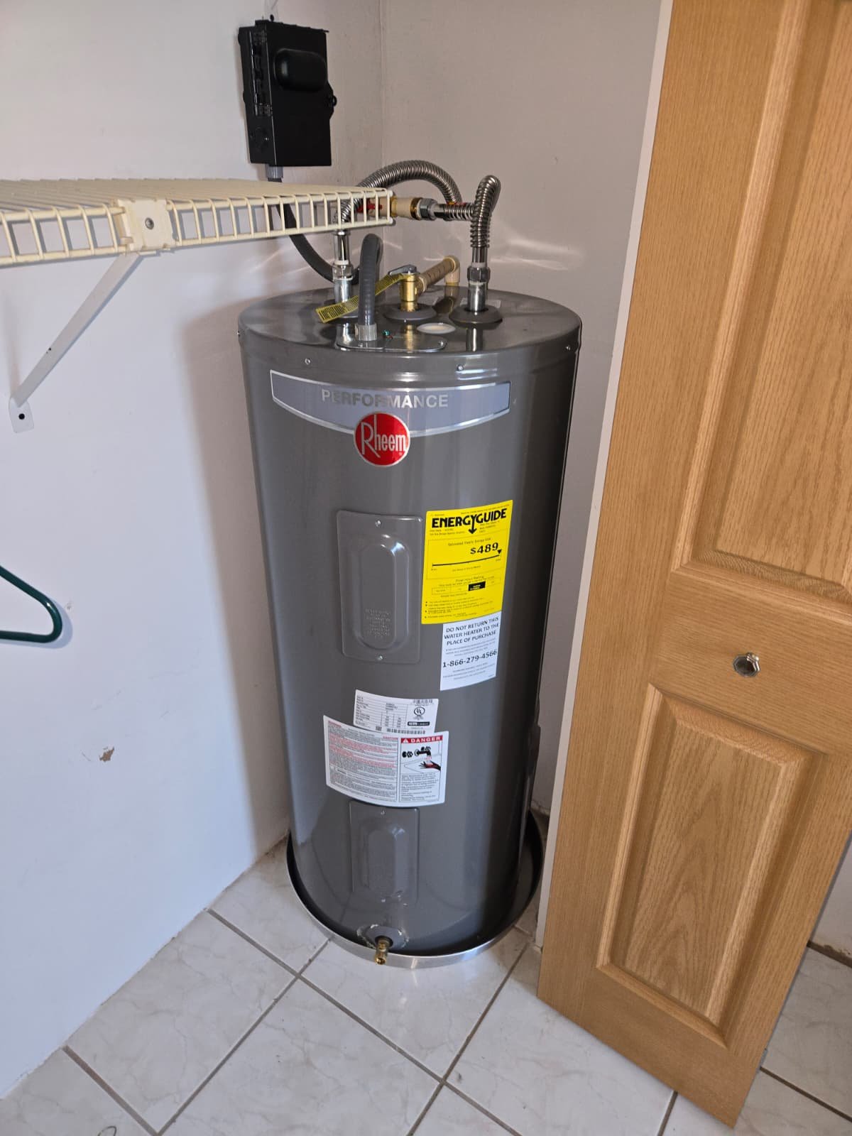 Rheem 40-gallon electric water heater estimate in Land O' Lakes, FL 34638
