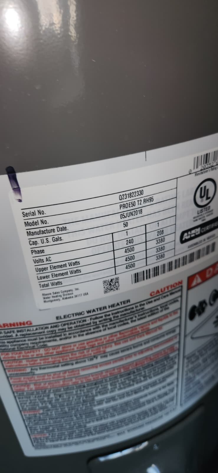 Final water heater maintenance report after service in Tampa, FL 33609