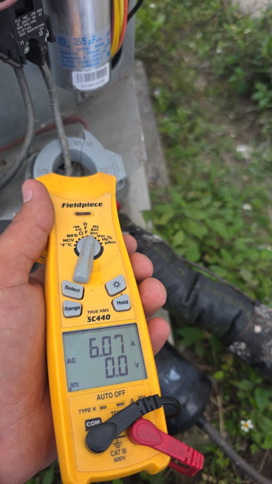 Detail of AC system components during tune-up in Ruskin, FL 33570 home