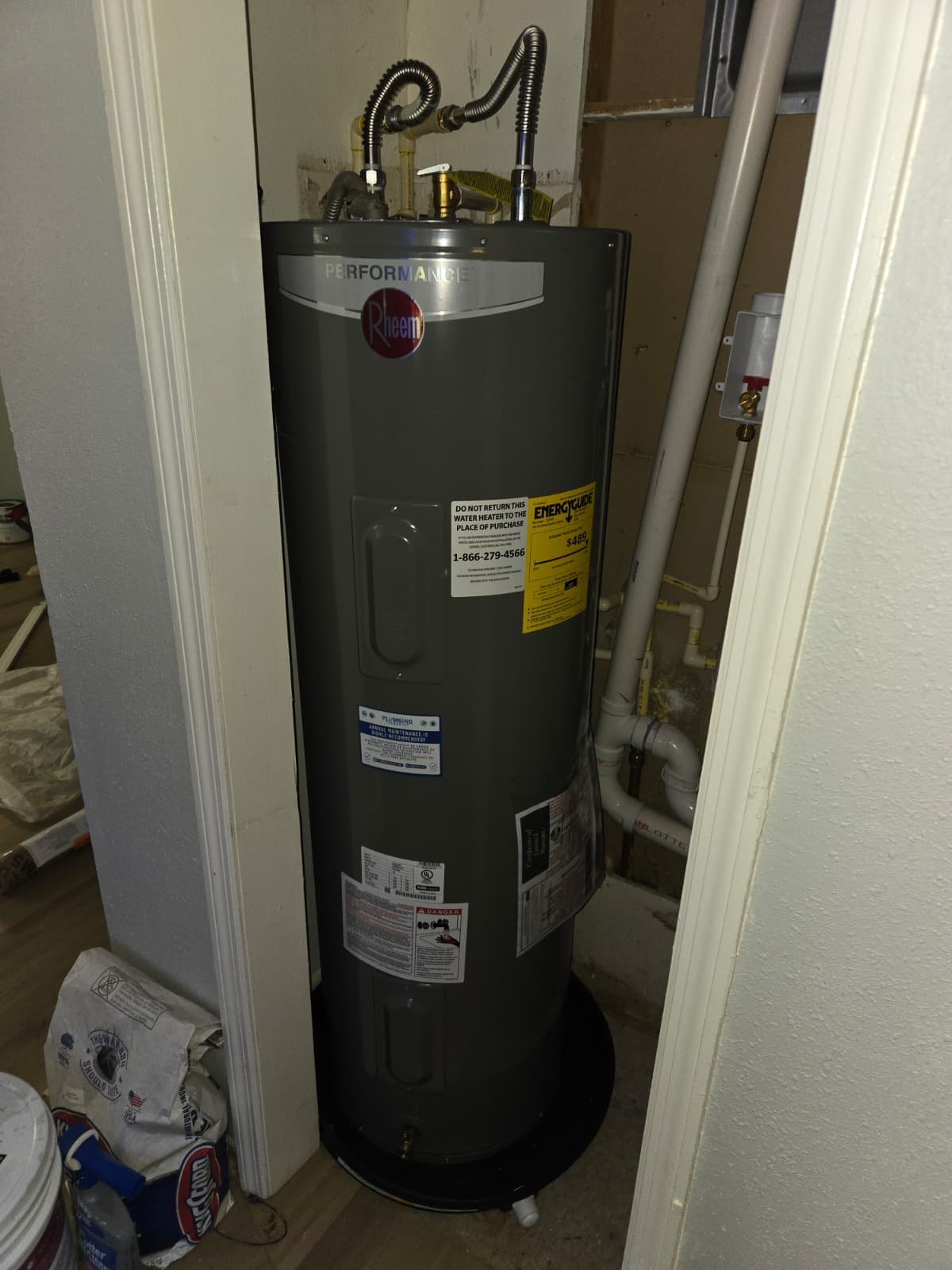 Water heater install proposal with customer-supplied tank in Tampa, FL 33604