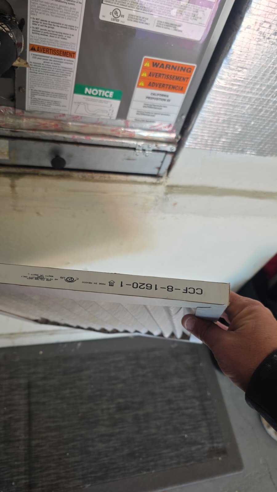 Extra HVAC air filters left after maintenance service in Clearwater, FL 33763