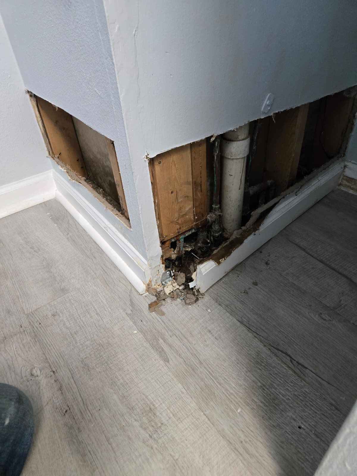 Finished copper line repair with corrosion damage removed in Tampa, FL 33612