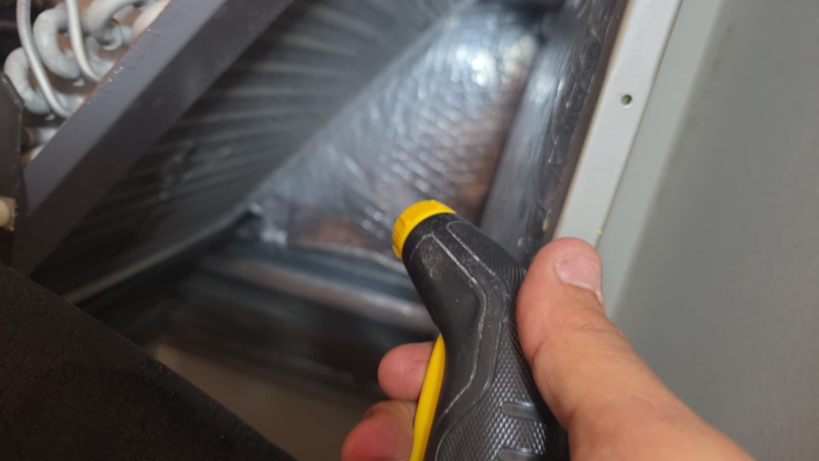 Cleaned air handler after premium AC tune-up in Tampa FL 33618 home