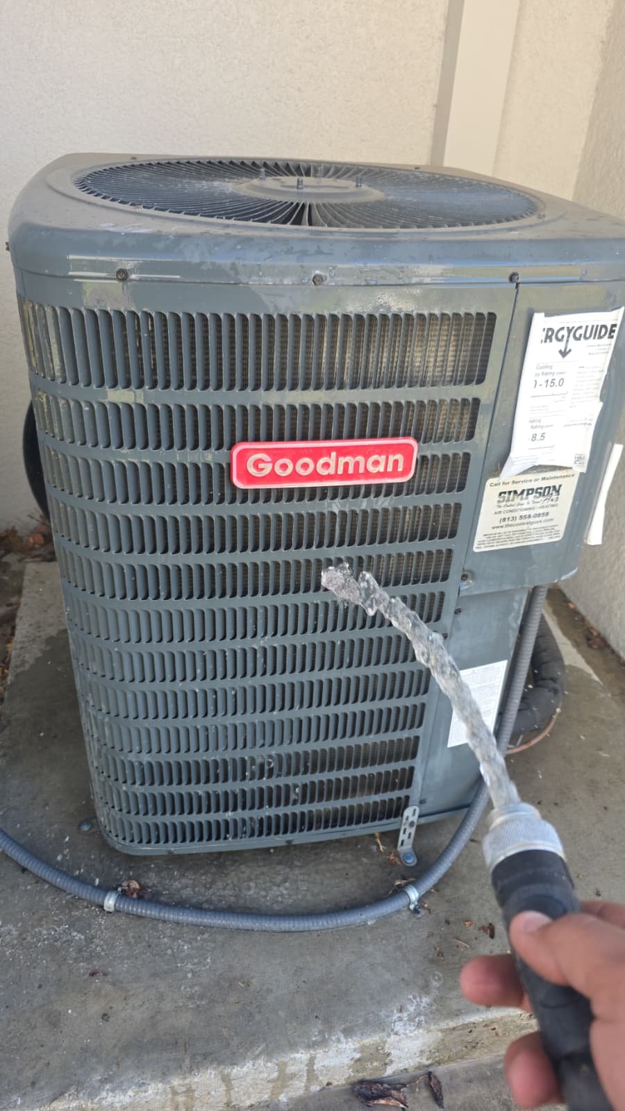 Blower motor and fan operation verified during AC maintenance Tampa FL 33618