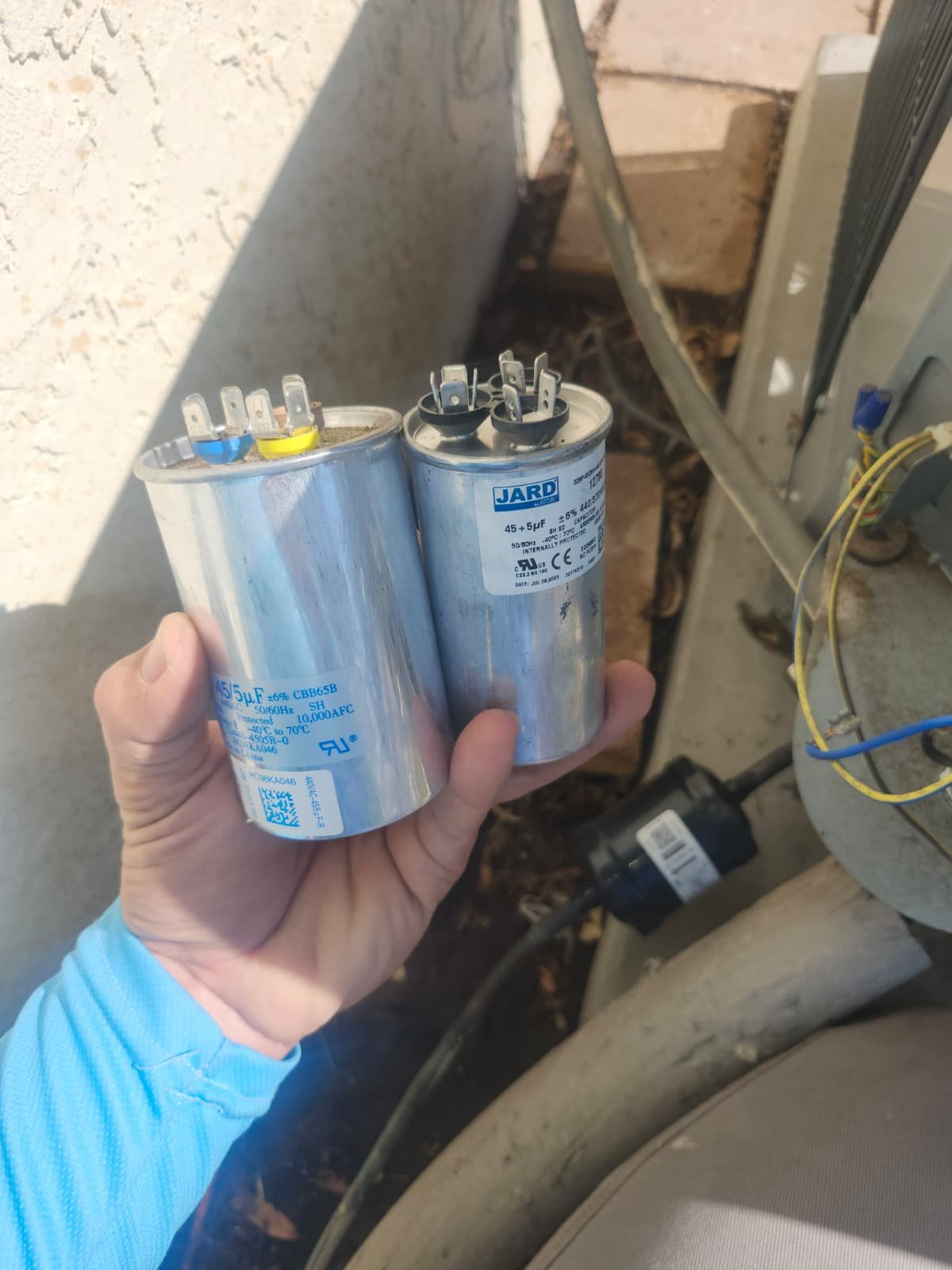 Final check of new HVAC capacitor install in Tampa, FL 33618