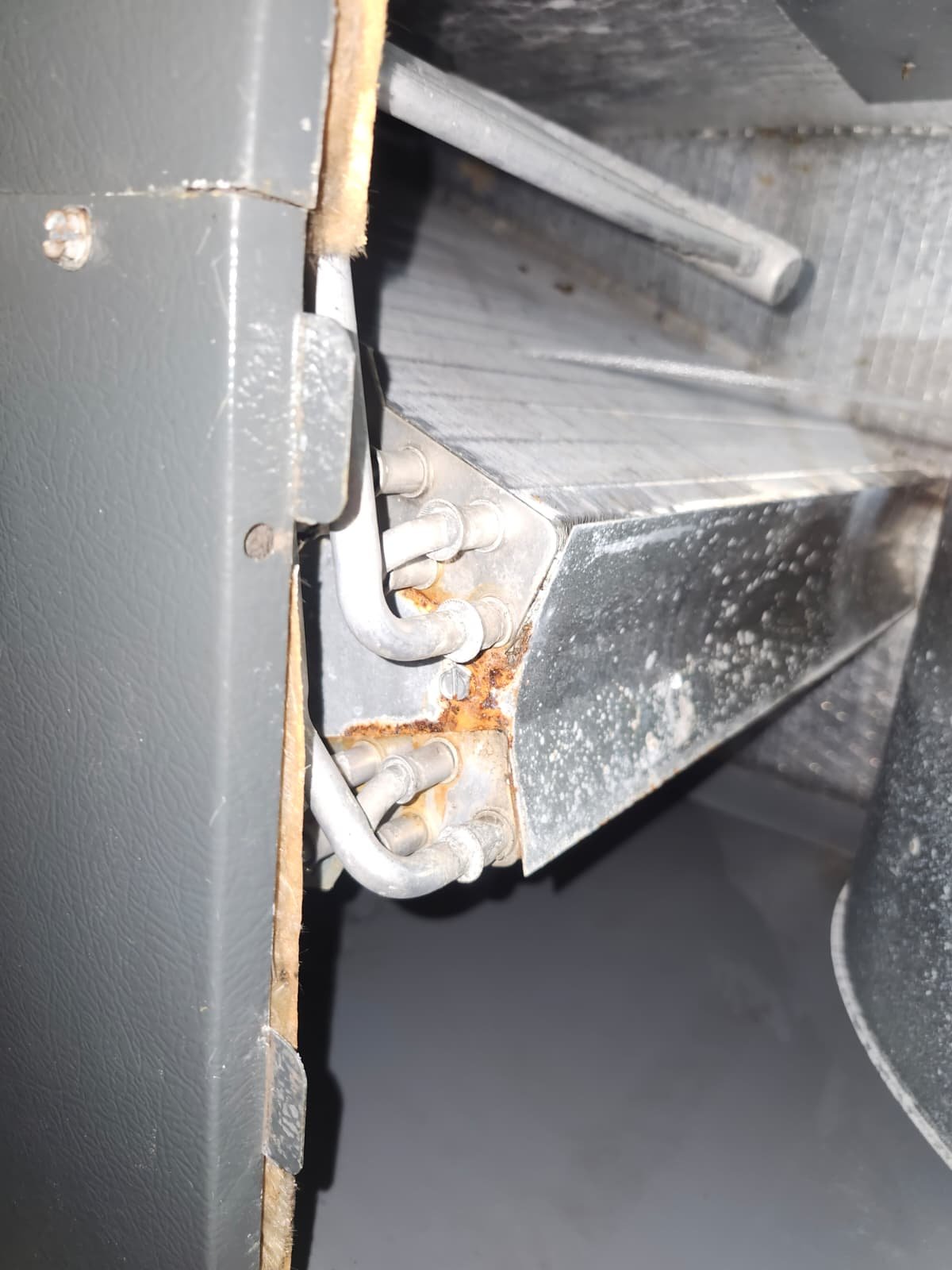 Inspection of older R-22 AC system during quarterly service in Hudson, FL 34669