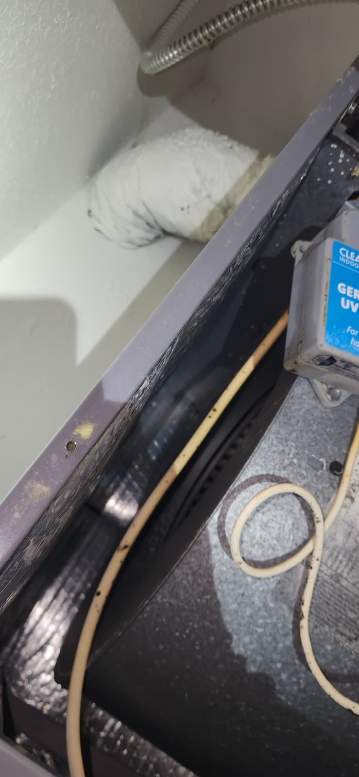 Close-up of UV air treatment bulb on air handler in Tampa, FL 33602