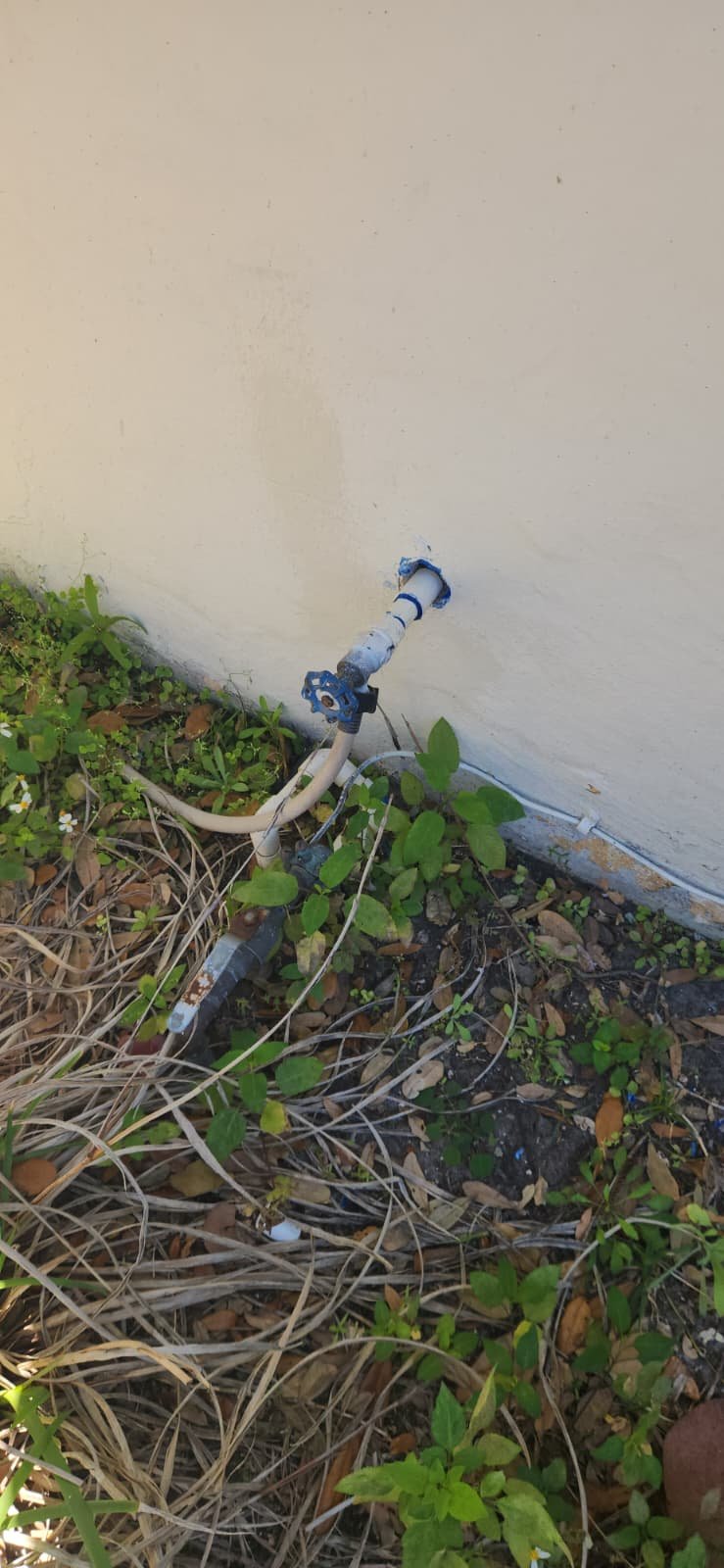 Plumbing line exposed for garden faucet replacement in St. Petersburg, FL 33704