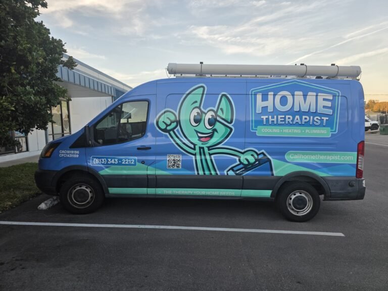 Home Therapist Cooling, Heating, and Plumbing service van in Tampa