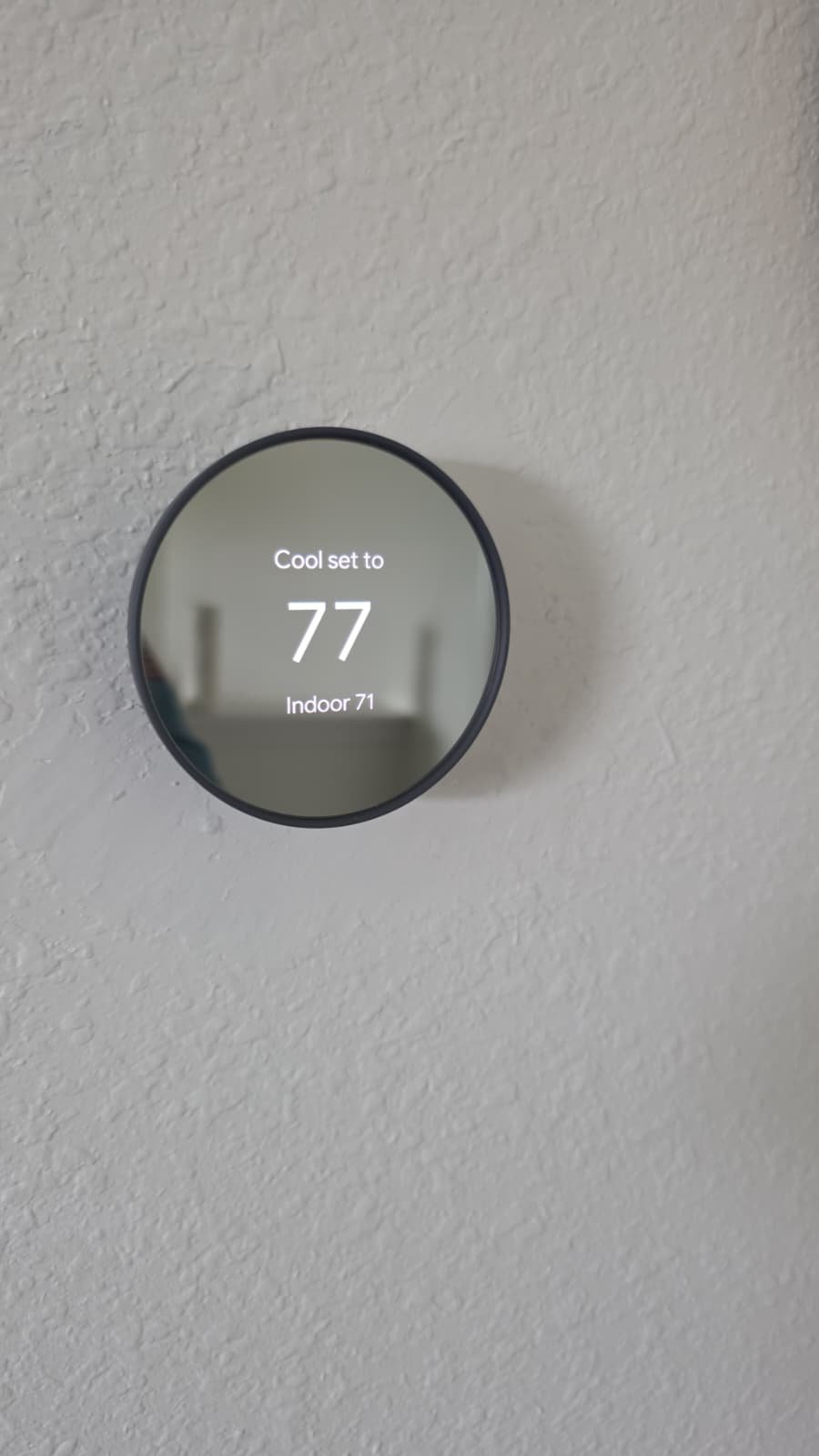 Smart thermostat showing current and set temperatures, Visit #3 in Plant City, FL 33566.
