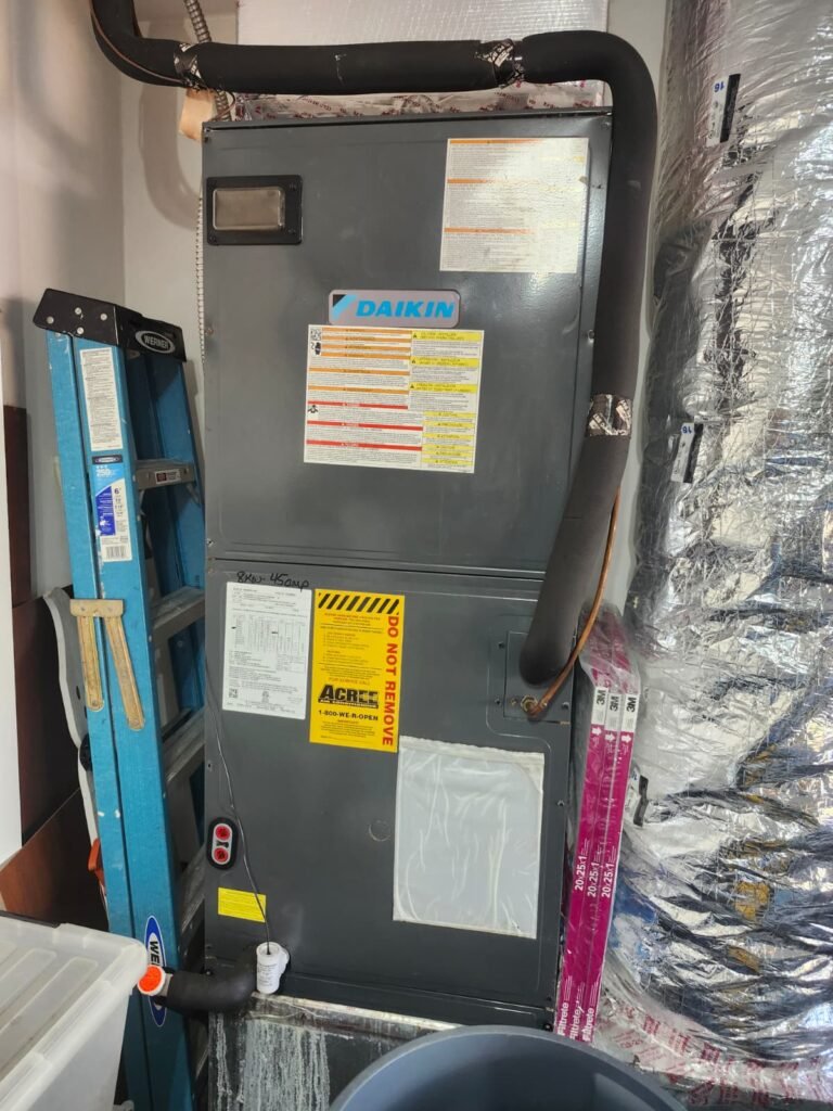 A Daikin air handler we installed in a utility room in St. Petersburg, FL 33709.