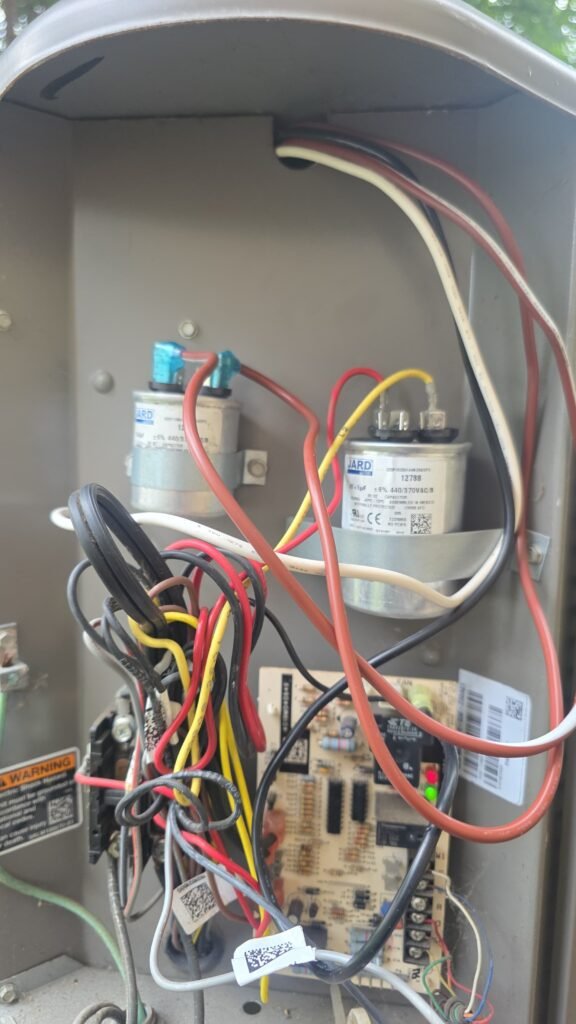 Open electrical panel with wiring in Brandon, FL 33511.