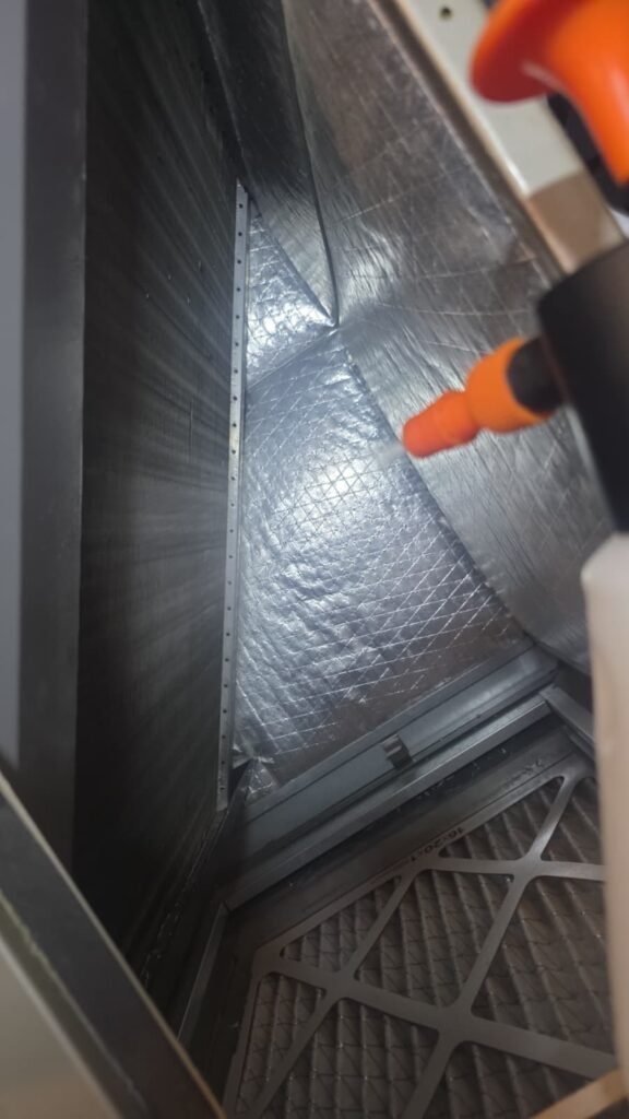 Cleaning the inside of a duct in Tampa, FL 33624.