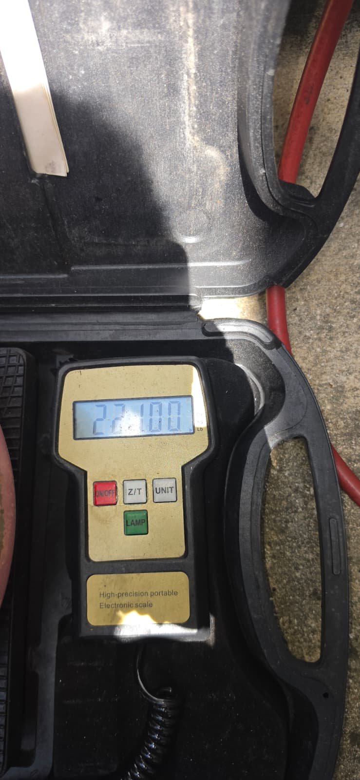 Another Scale Measurement - Brooksville, FL 34614 Digital scale showing another weight measurement for AC service in Brooksville, FL 34614.