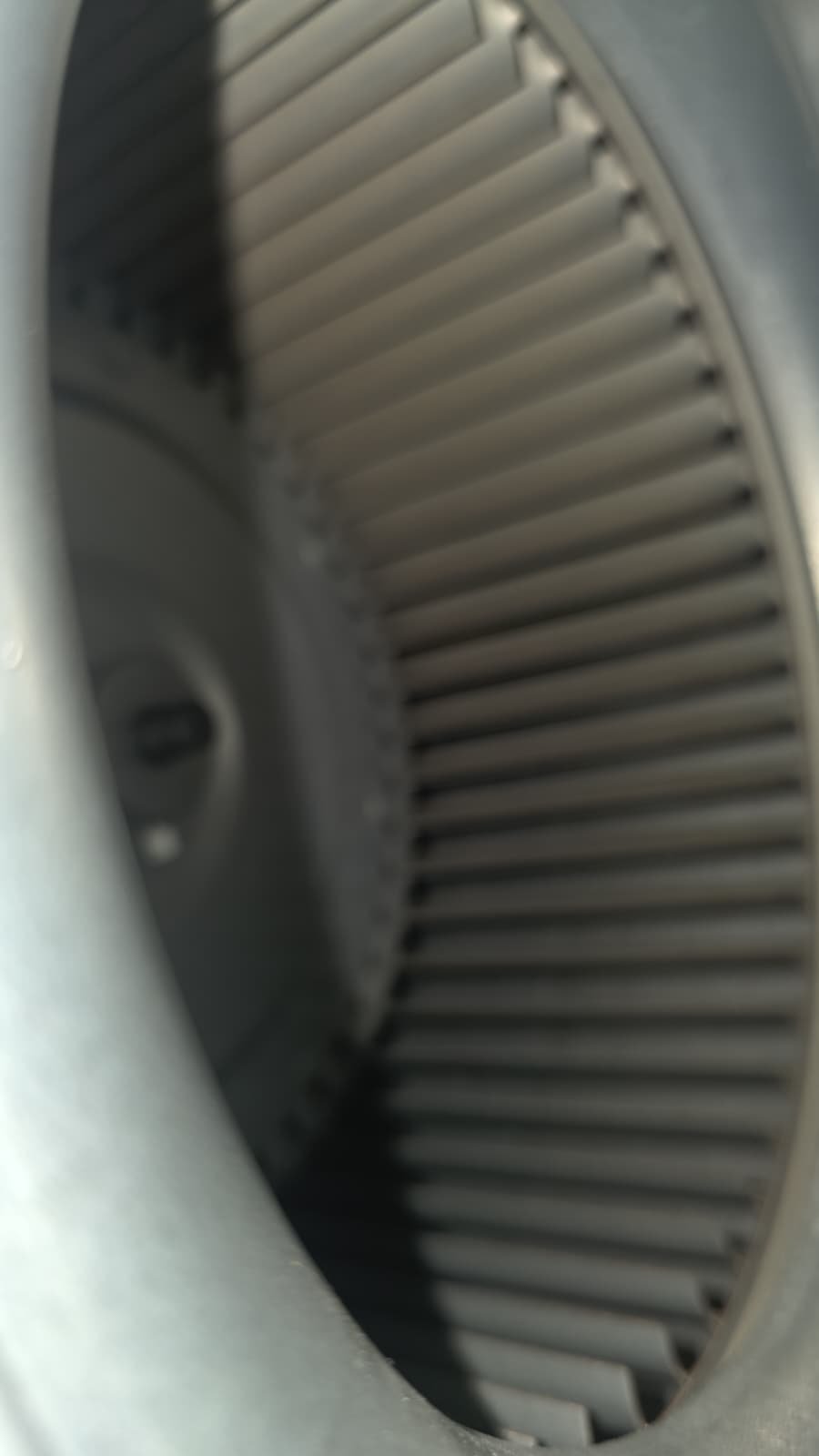 Close-up of a clean HVAC blower wheel in Tampa, FL 33610.